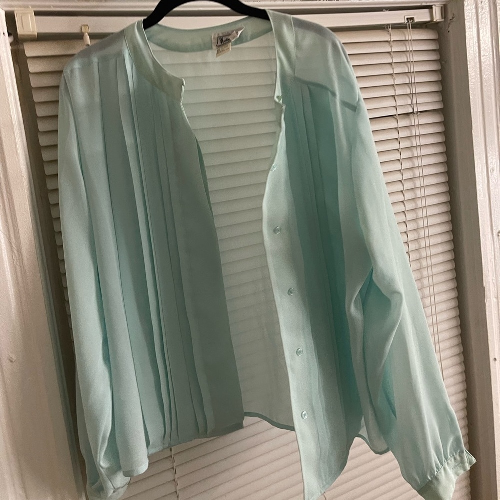Notations light blue blouse with buttons
